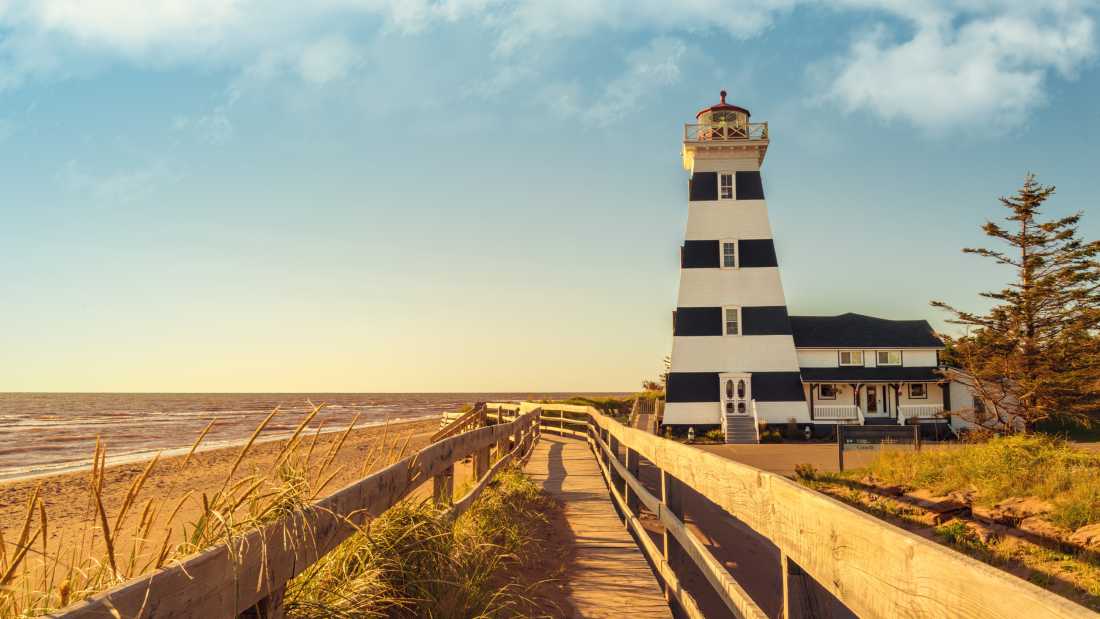 The West Point Lighthouse is accessible via the Confederation Trail
