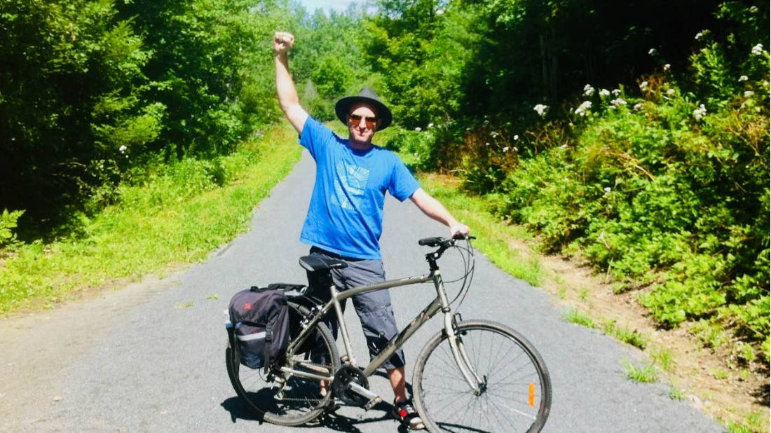 Congrats! You've reached Mile Zero of le P'tit Train du Nord, Saint-Jérôme | <i>Robin Esrock</i>